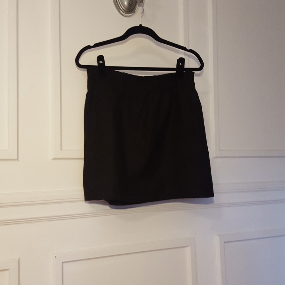 J Crew black wool mini skirt with pockets